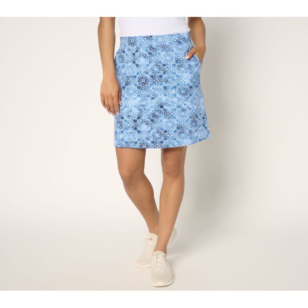 Denim & Co. Women's Petite Skirt P2XS Active French Terry Multi-colored A694894